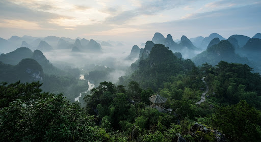 Misty mountains where jade originates